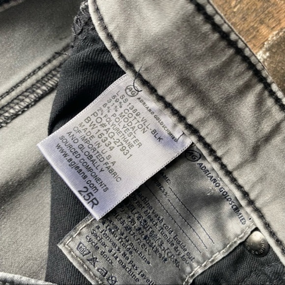 AG The Leatherette Legging Ankle Vintage Leatherette Light Black - Size 25 - Picture 8 of 8